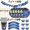 Paper Plates Straws Cups Banner Cake Toppers Wrappers | Universe Planet Themed Party Decorations
