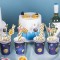 Paper Plates Straws Cups Banner Cake Toppers Wrappers | Universe Planet Themed Party Decorations