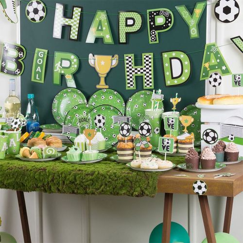 Assiettes en papier Pailles Gobelets en gros | Articles de fête sur le thème du football | Décorations d'anniversaire pour enfants