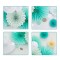 Tissue Paper Fan Decorations | Mint Green Gold Hanging String Garlands | Backdrop Hanging Decor