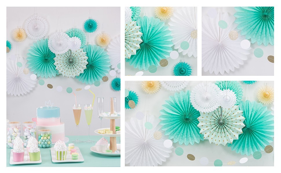 paper fans decorations kit