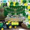 Happy Birthday Banner Tractor Balloon Garland Cupcake Toppers | Farm Tractor Themed Party Supplies