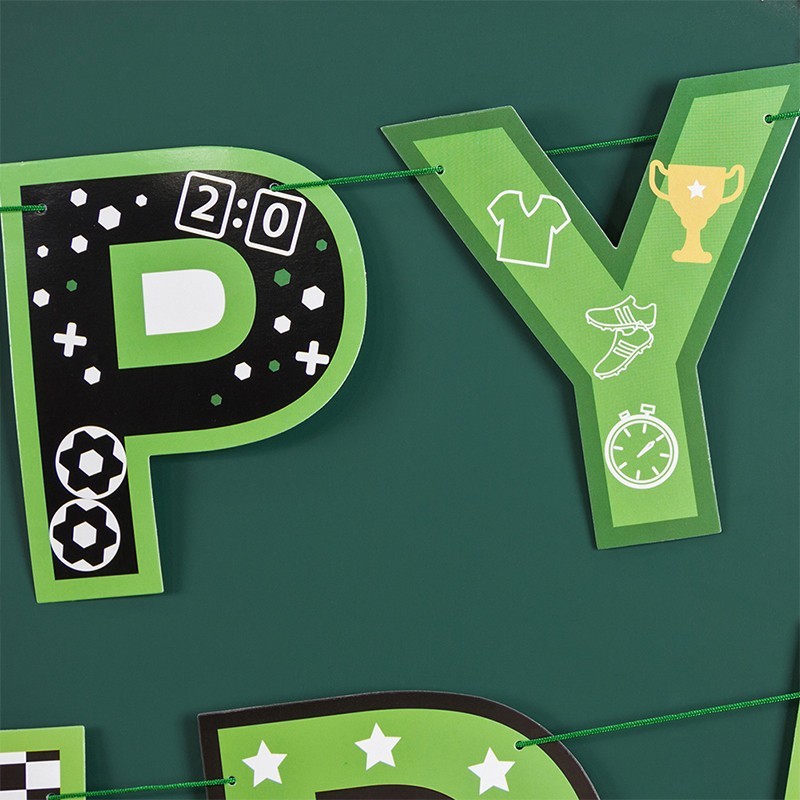 green soccer themed banner