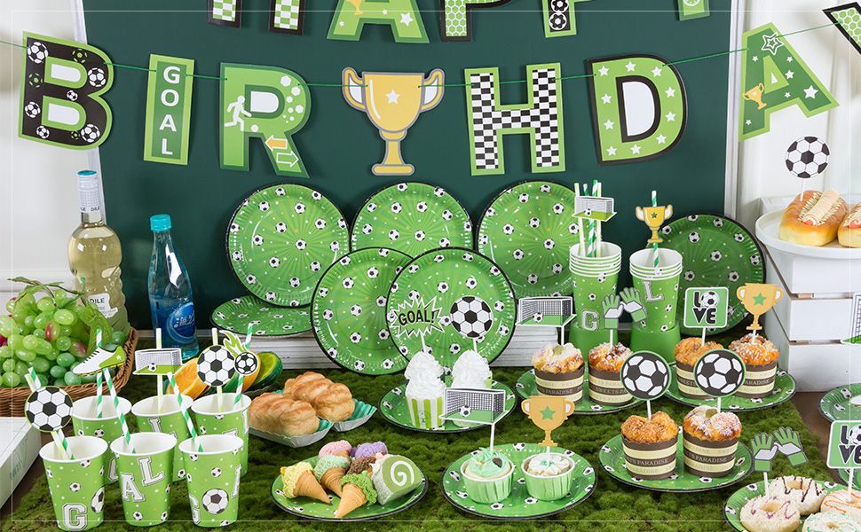 soccer themed party tableware