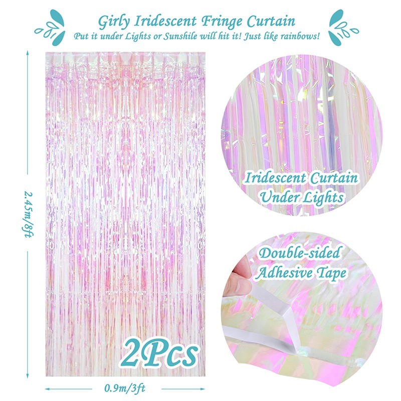 iridescent fringe curtain
