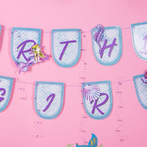 Fournitures d'anniversaire en gros | Décorations de fête de la petite sirène pour les filles