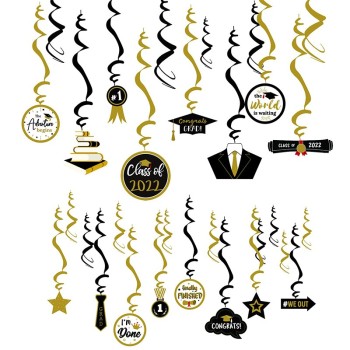 Graduation Party Foil Swirls | 2022 Graduation Party Decorations School Classroom Decor Wholesale