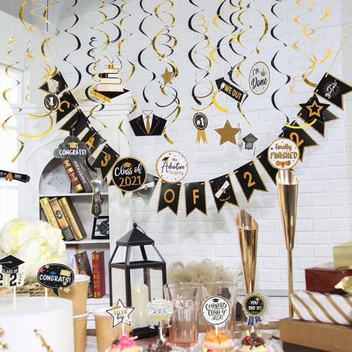 Tourbillons de feuille de fête de remise des diplômes | Décorations de fête de remise des diplômes 2022 Décor de salle de classe scolaire Vente en gros