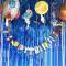 Happy Birthday Banner Partydekorationen für Jungen und Mädchen | Rakete und Raumschiff-Banner