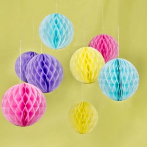 Décorations en nid d'abeille en papier | Décoration d'anniversaire de boule de fleur de papier de 8 cm | Décor de fête de mariage