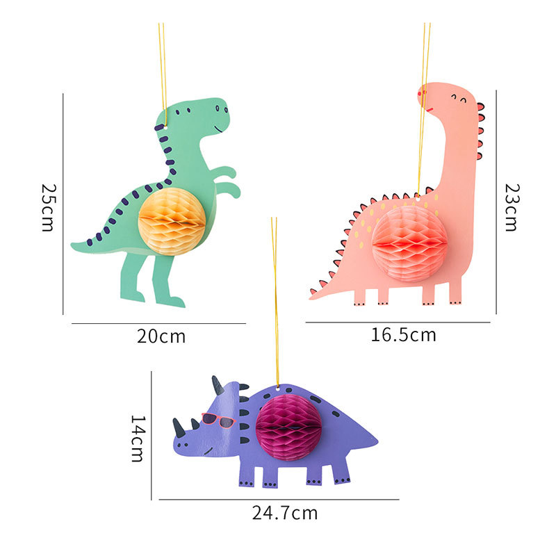 paper dinosaur honeycombs sizes