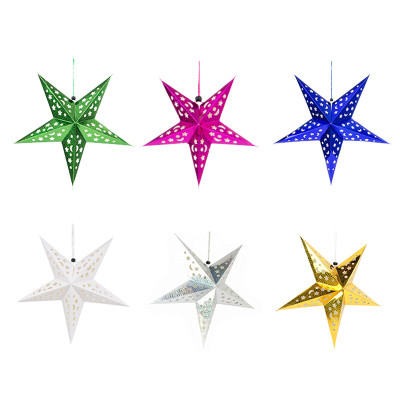 Dekorative Glitter-Laserpapier-Sternlaternen | Hängende Partydekorationen Home Decor Star Großhandel