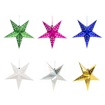 Decorative Glitter Laser Paper Star Lanterns | Hanging Party Decorations Home Decor Star Wholesale