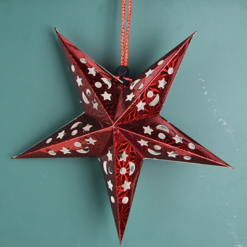 Lanternes étoiles décoratives en papier laser à paillettes | Décorations de fête suspendues Home Decor Star Vente en gros