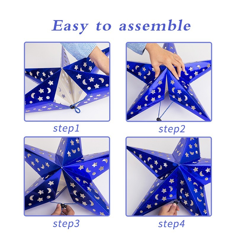 Installation steps of Paper Star Lanterns