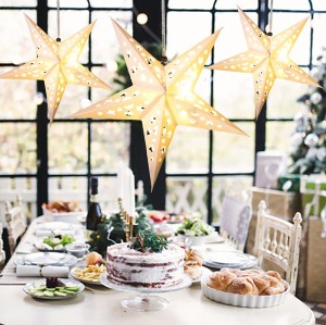 Lanternes étoiles décoratives en papier laser à paillettes | Décorations de fête suspendues Home Decor Star Vente en gros
