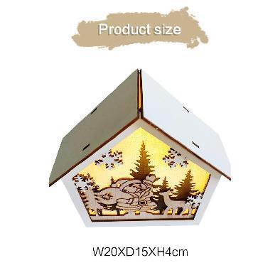 Wood House Xmas Glow Led Maison en bois Mini Light Up House Ornement de bureau pour décor de vacances d'hiver