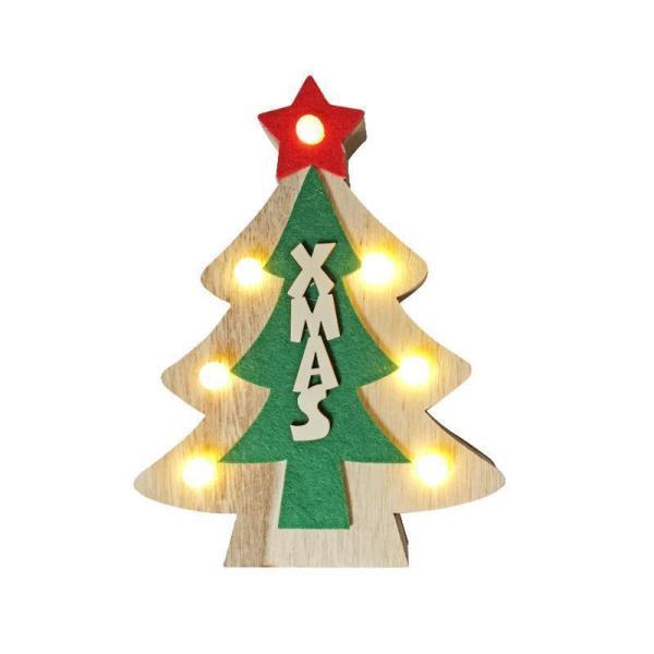 Hölzerner Weihnachtsbaum Weihnachtsschmuck mit LED-Leuchten Weihnachtsbaum für Weihnachtsschmuck