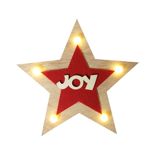 Creative LED Lights Wooden Stars Christmas Decoration Ornament Christmas Party New Year Decorations