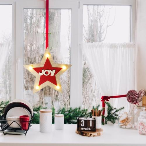 Lumières LED créatives étoiles en bois décoration de noël ornement fête de noël décorations du nouvel an