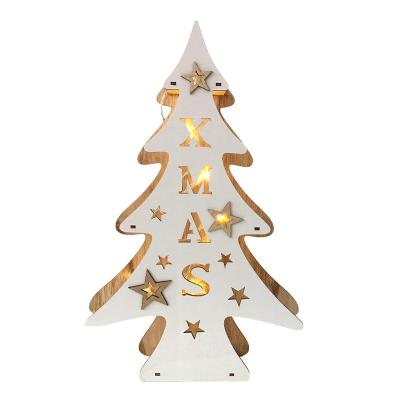 Christmas Decoration Light Ornaments Xmas Light Wooden Christmas Wooden Pendant with  Party Decor