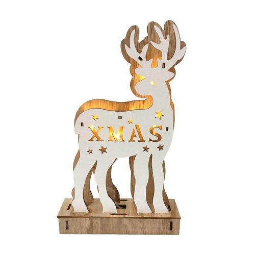 Wood Luminous Elk Ornament LED Home Ornaments Christmas Home Decorations Whloesale