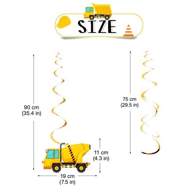 Hanging Swirls Happy Birthday Party Decorations | Trucks Theme Decoration Supplies Wholesale