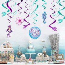 Mermaid Hanging Swirls | Girls Sea Themed Baby Shower Party Decorations Wholesale