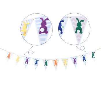 Wholesale Easter Banner Decorations | Happy Easter Bunny Pennant for Easter Party Decorations