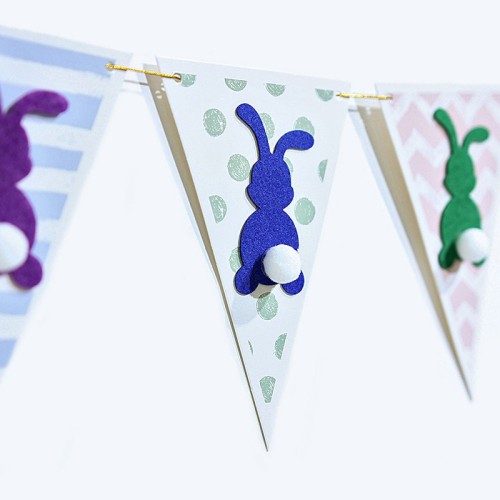 Vente en gros de décorations de bannière de Pâques | Happy Easter Bunny Pennant pour les décorations de fête de Pâques