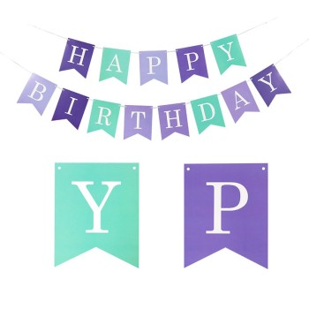 Happy Birthday Banner | Mermaid Party Decorations for Kids Girl Birthday Party Supplies Wholesale