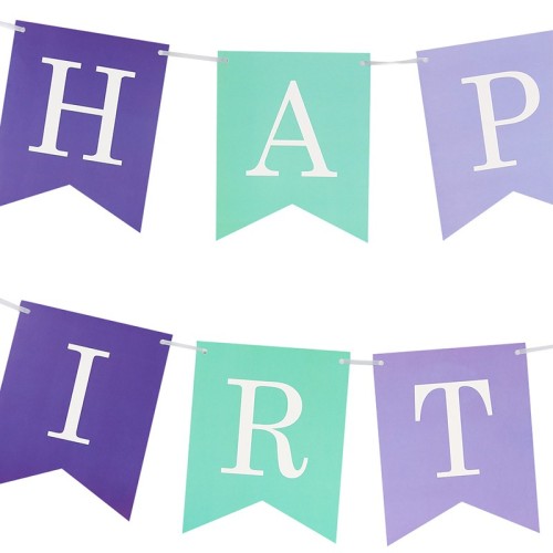 Bannière joyeux anniversaire | Décorations de fête de sirène pour les fournitures de fête d'anniversaire de fille d'enfants en gros