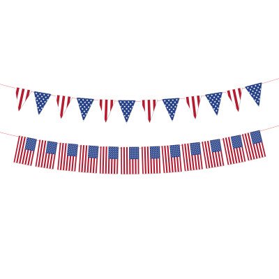 4th of July Patriotic Party Banner Decorations Wholesale | Red Blue White USA American Flag