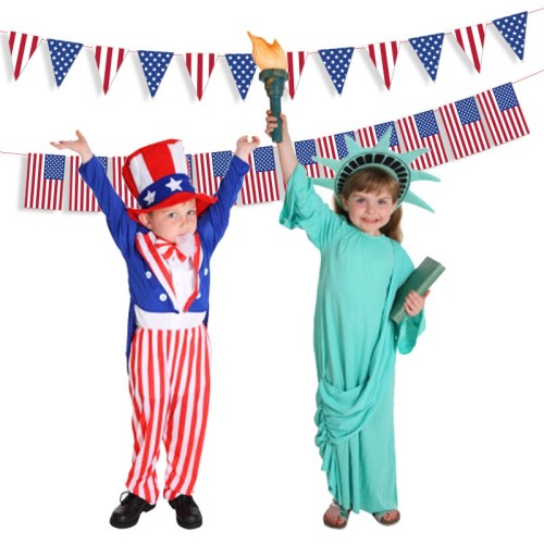Vente en gros de décorations de bannière du parti patriotique du 4 juillet | Drapeau américain rouge bleu blanc USA