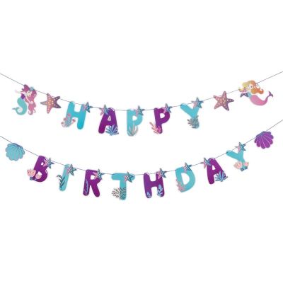 Wholesale Mermaid Birthday Banner | Mermaid Themed Party Decorations Supplies for Girls Birthday