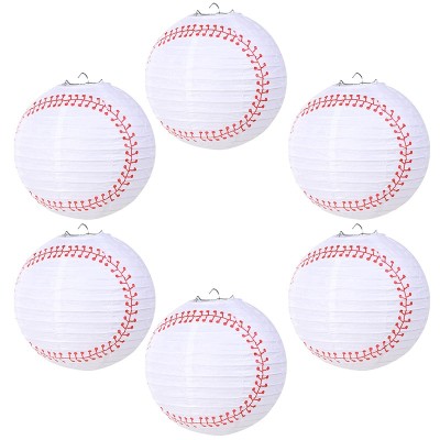 Fournitures de fête d'anniversaire de baseball | Décorations de fête de lanternes en papier rondes suspendues en gros