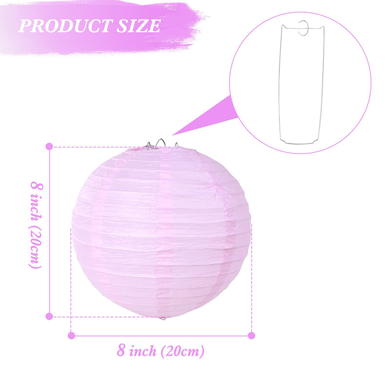 size of pink paper lanterns