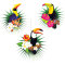 Hanging Paper Fans | Jungle Animal Toucan Palm Leaves Summer Tropical Party Decorations Wholesale