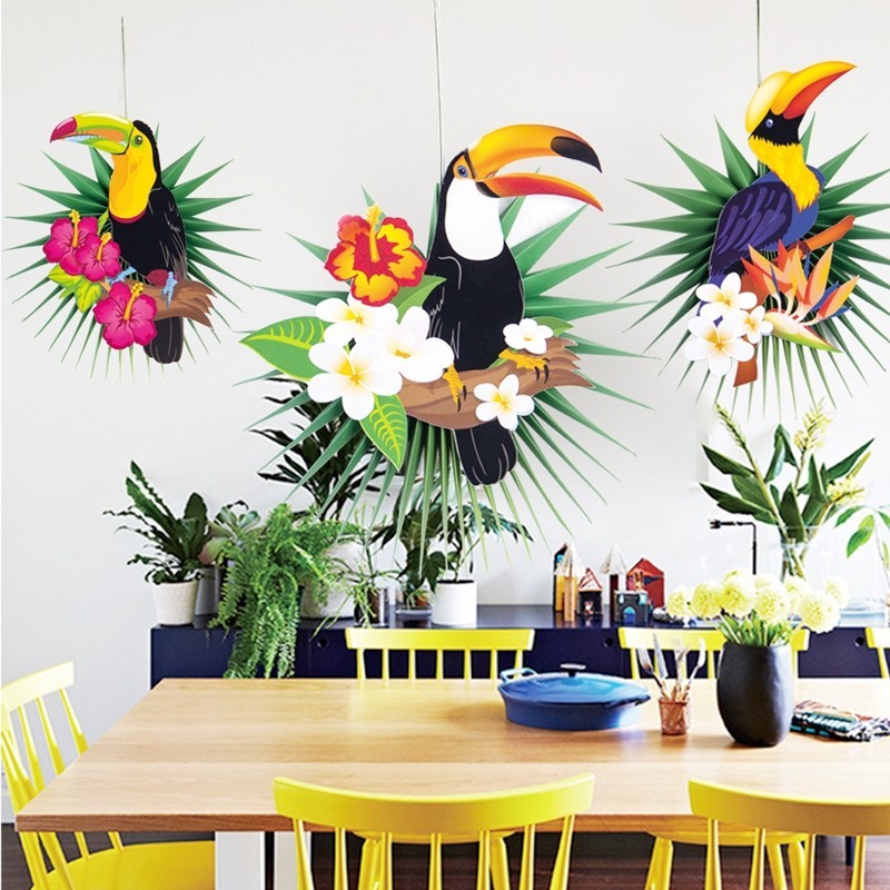 Toucan Hanging Paper Fans