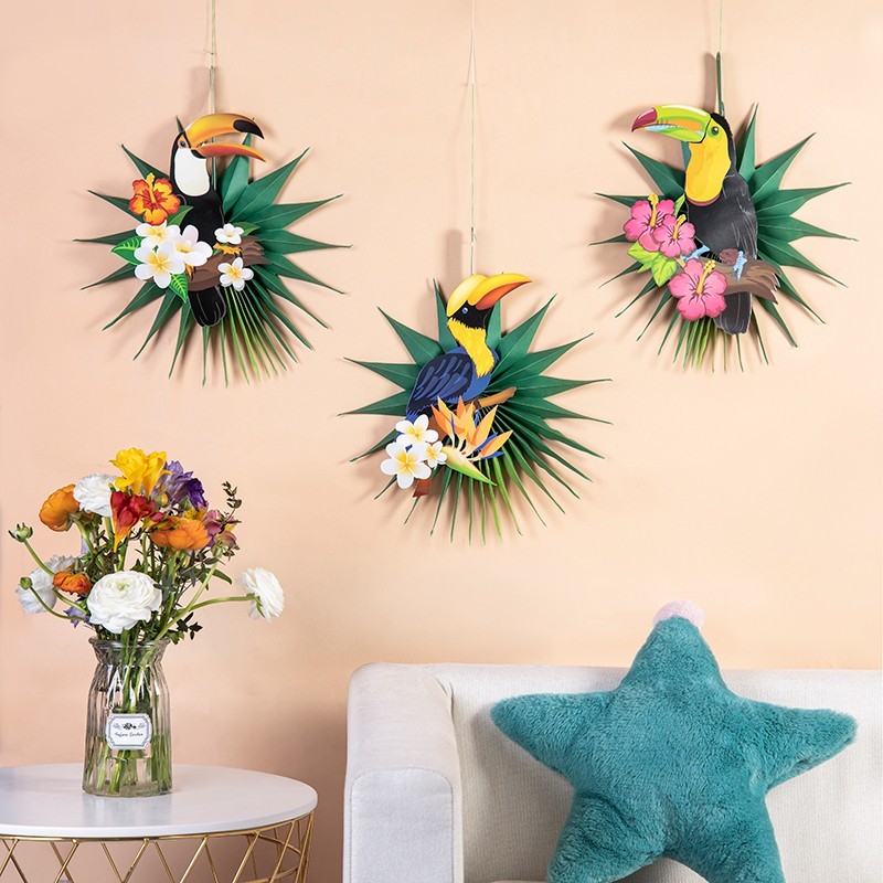 Toucan Hanging Paper Fans