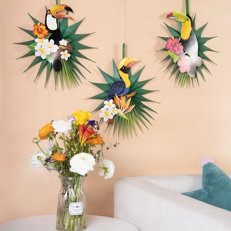 Toucan Hanging Paper Fans