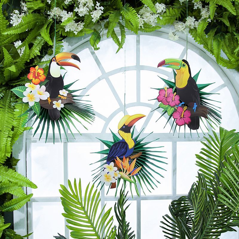 Toucan Hanging Paper Fans