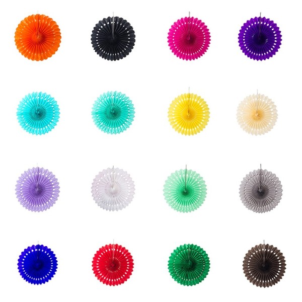 Papierfächer Dekorationen | Hängende hohle Fächer, verschiedene Farben, Hochzeit, Geburtstag, Partyzubehör