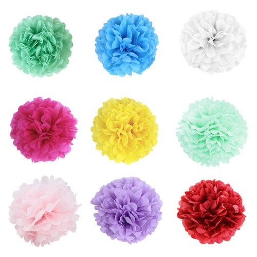 Bricolage papier de soie Pom Pom fleur accessoires de fête fournitures de fête décorations d'anniversaire en gros