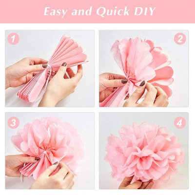 Dot Tissue Paper Pom Poms for Baby Shower Wedding Bridal Shower Party Decorations Wholesale