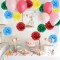 Regenbogen-Party-Dekorationen, hängende Seidenpapier-Pompons für Kinder-Mädchen-Geburtstagsfeier
