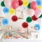 Rainbow Party Decorations Hanging Tissue Paper Pom Poms for Kids Girls Birthday Party