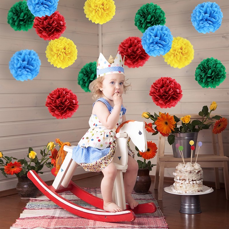 Tissue Paper Pom Poms