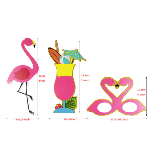Kit d'accessoires pour cabine photo tropicale d'été | Vente en gros de décorations de fête d'été Flamingo Happy