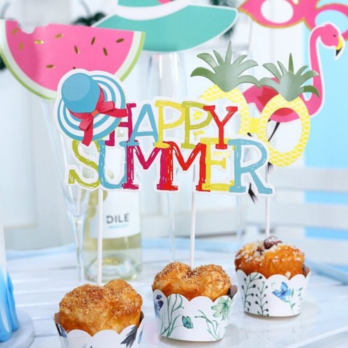 Kit d'accessoires pour cabine photo tropicale d'été | Vente en gros de décorations de fête d'été Flamingo Happy